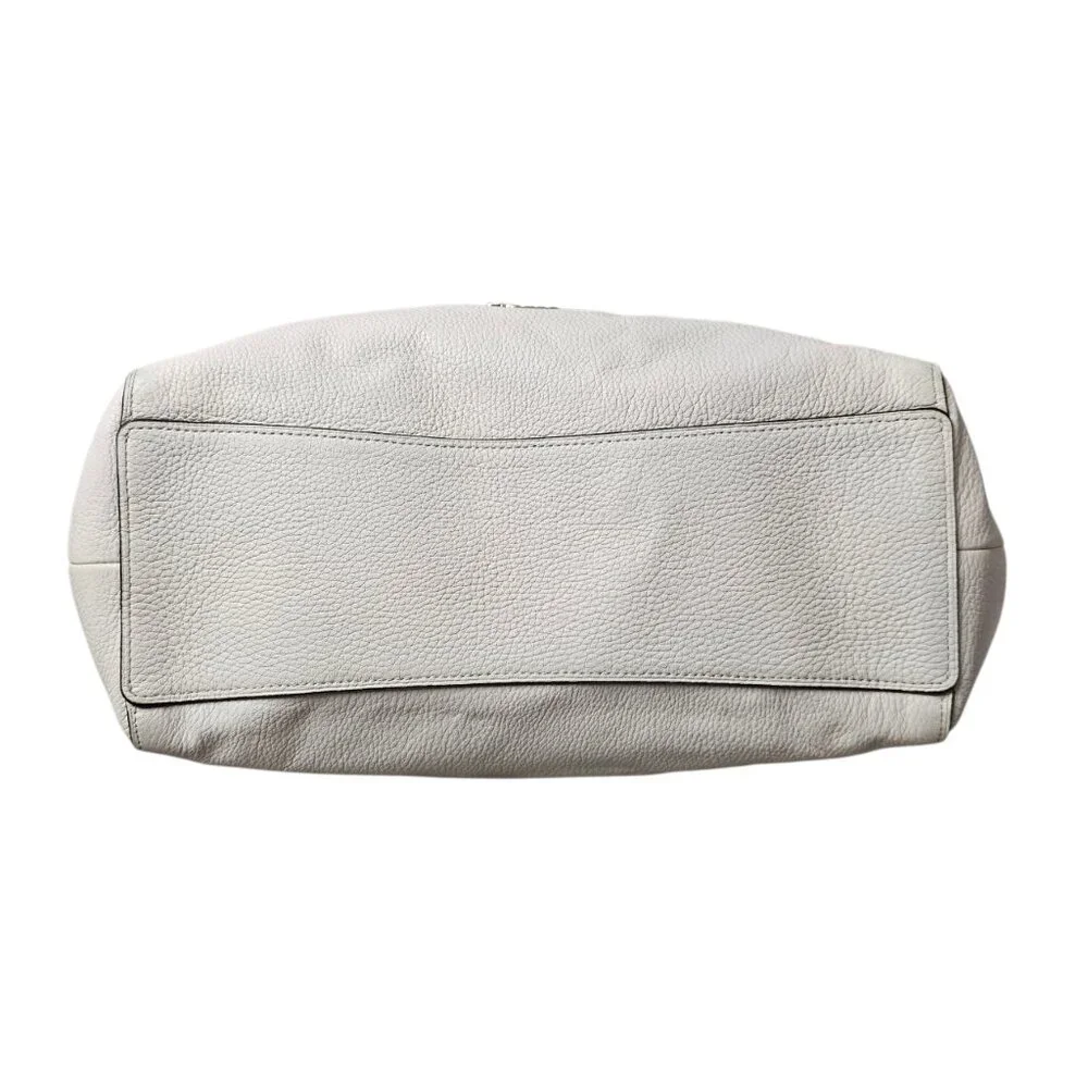 Coach Hallie Pebble Leather Snake Trim White Hobo Shoulder Bag F80266 COA - Picture 10 of 16